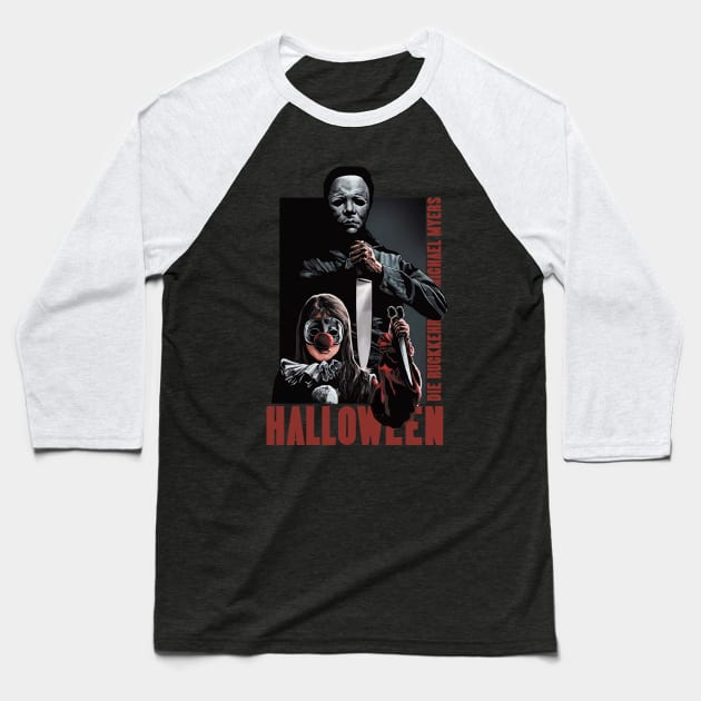 halloween myers slasher Baseball T-Shirt by NelsonPR